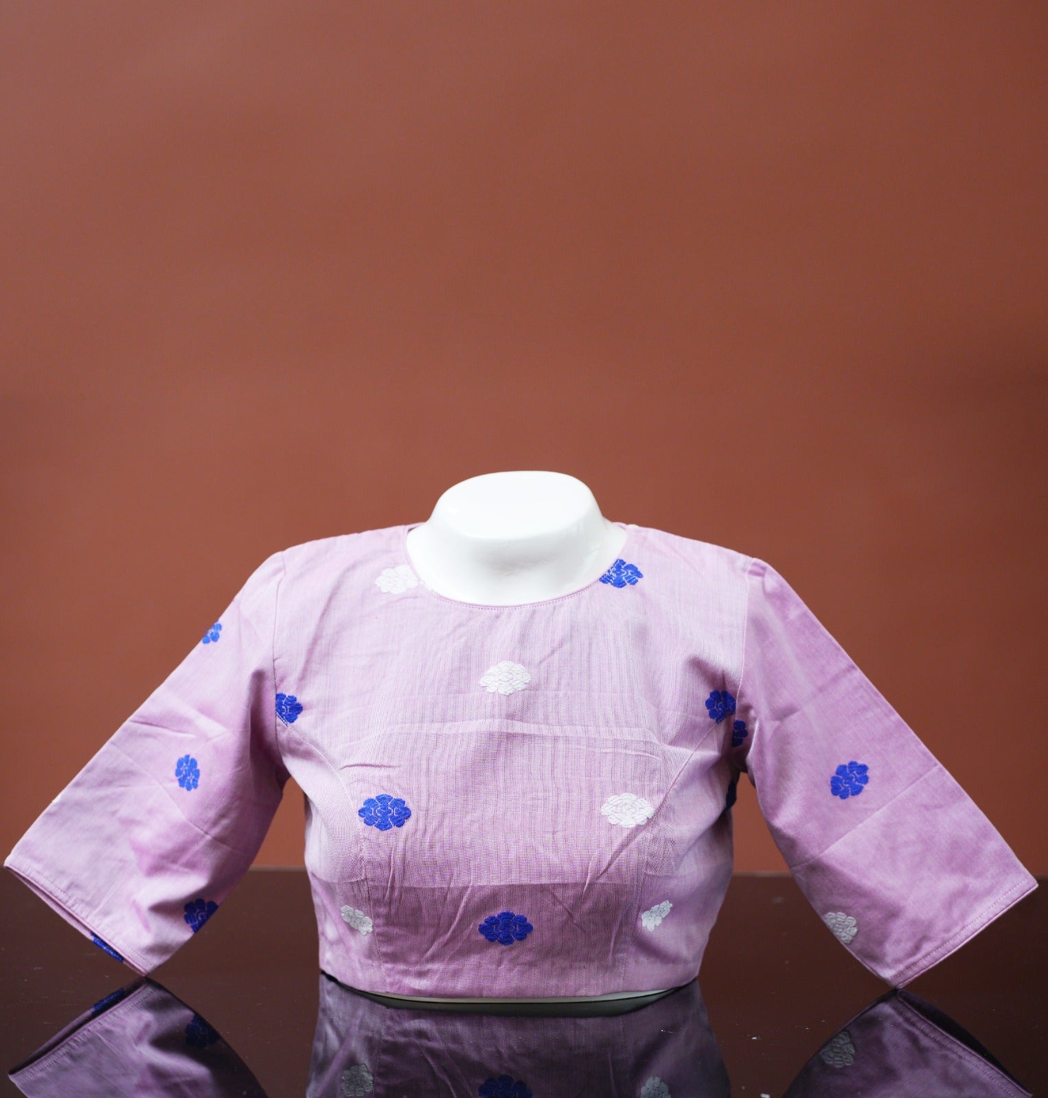 GOS BUTA MOTIFED BOAT NECK BLOUSE